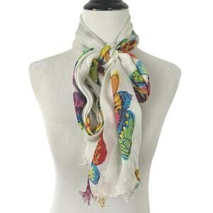 Colorful Butterfly Print Lightweight Boho Scarf Fairycore Rectangle Wrap Shawl